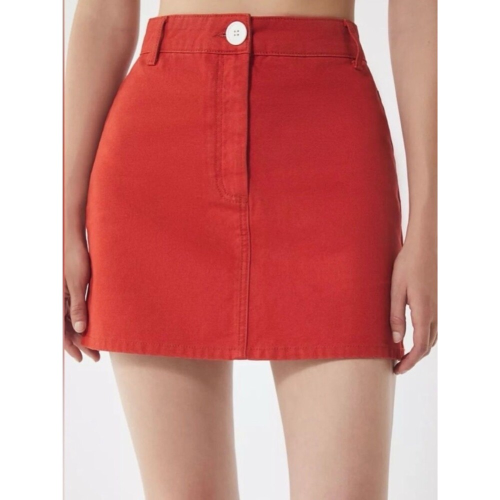 BDG Urban Outfitters Red Mini Skirt High Rise A-Line 100% Cotton Size S